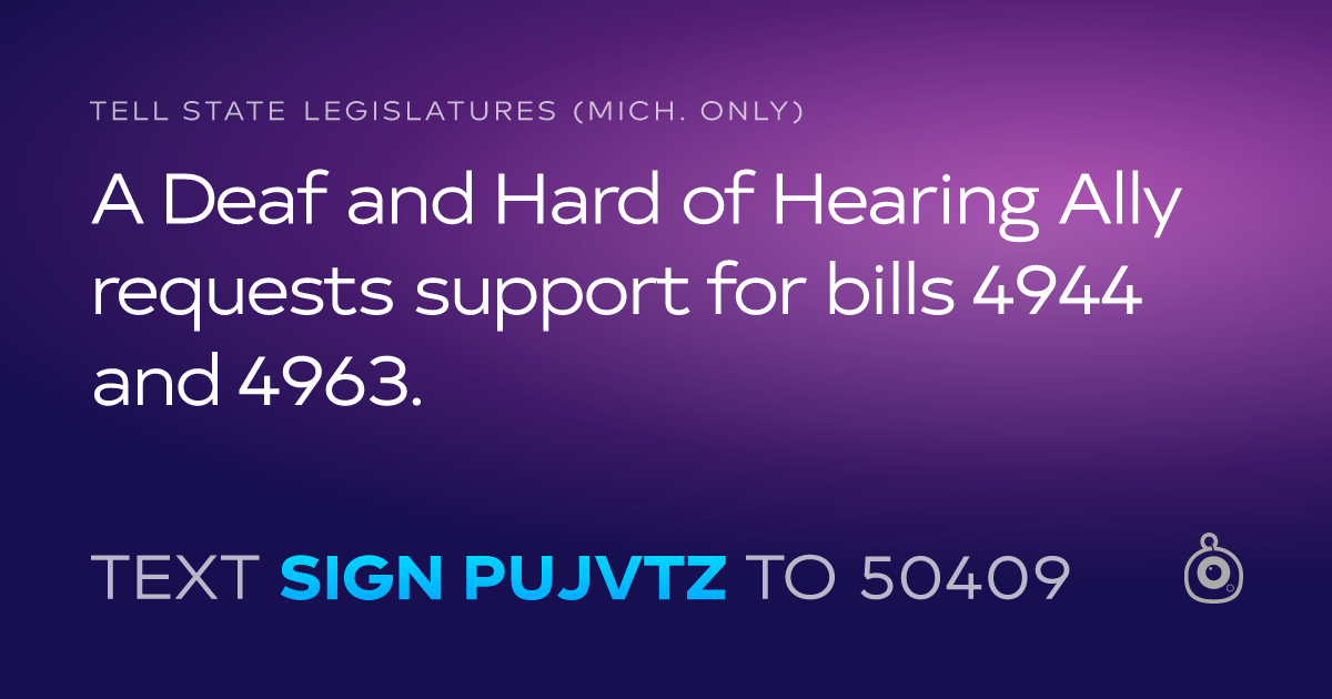 Professional requests to support bills 4944 and 4963 - Text SIGN PFKCAF to 50409